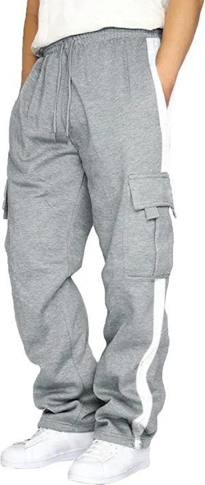 Men's Cotton Sweatpants Baggy Drawstring Elastic Waist Running Workout Gym Track Golf Chino Work Multi Pants