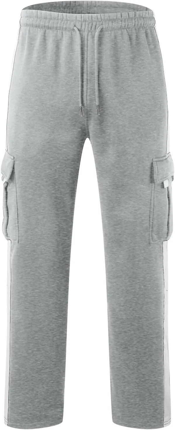 Men's Cotton Sweatpants Baggy Drawstring Elastic Waist Running Workout Gym Track Golf Chino Work Multi Pants