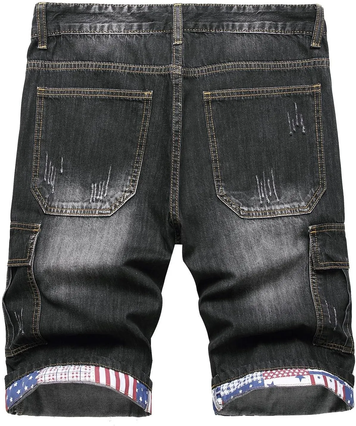 Men's Distressed Jean Shorts Casual Slim Fit Stretch Ripped Skinny Short Summer Fashion Denim Shorts Comfort Flex Waist Short