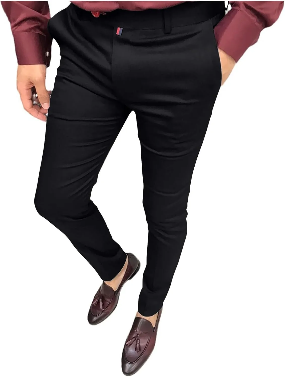 Men's Dress Pants Fashion Stretch Skinny Slim Fit Regular Fit Business Chino Pants Casual Fashion Golf Pencil Pants