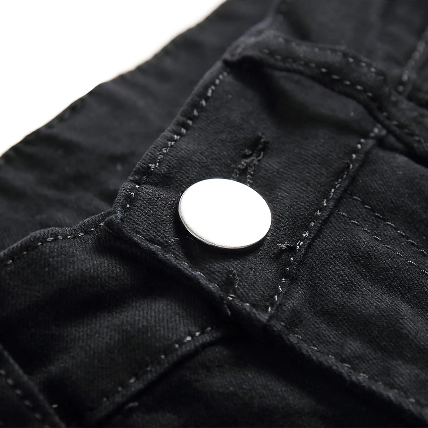 Mens Jeans Skinny-Fit Fashion Ripped Denim Pants Casual Fashion Slacks Stretch Straight Legs Cotton Work Trousers
