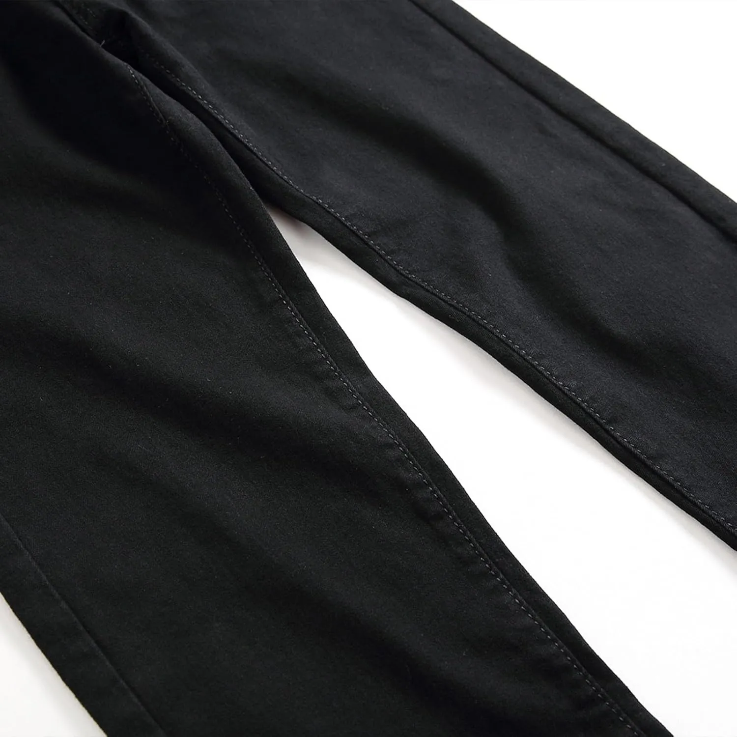 Mens Jeans Skinny-Fit Fashion Ripped Denim Pants Casual Fashion Slacks Stretch Straight Legs Cotton Work Trousers
