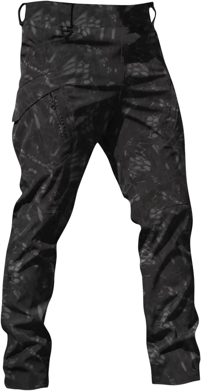 Mens Khaki Pants Slim Fit Ripstop Stretch Fashion Pants Big and Tall Tapered Fit Trousers Outdoor Pants with Pockets