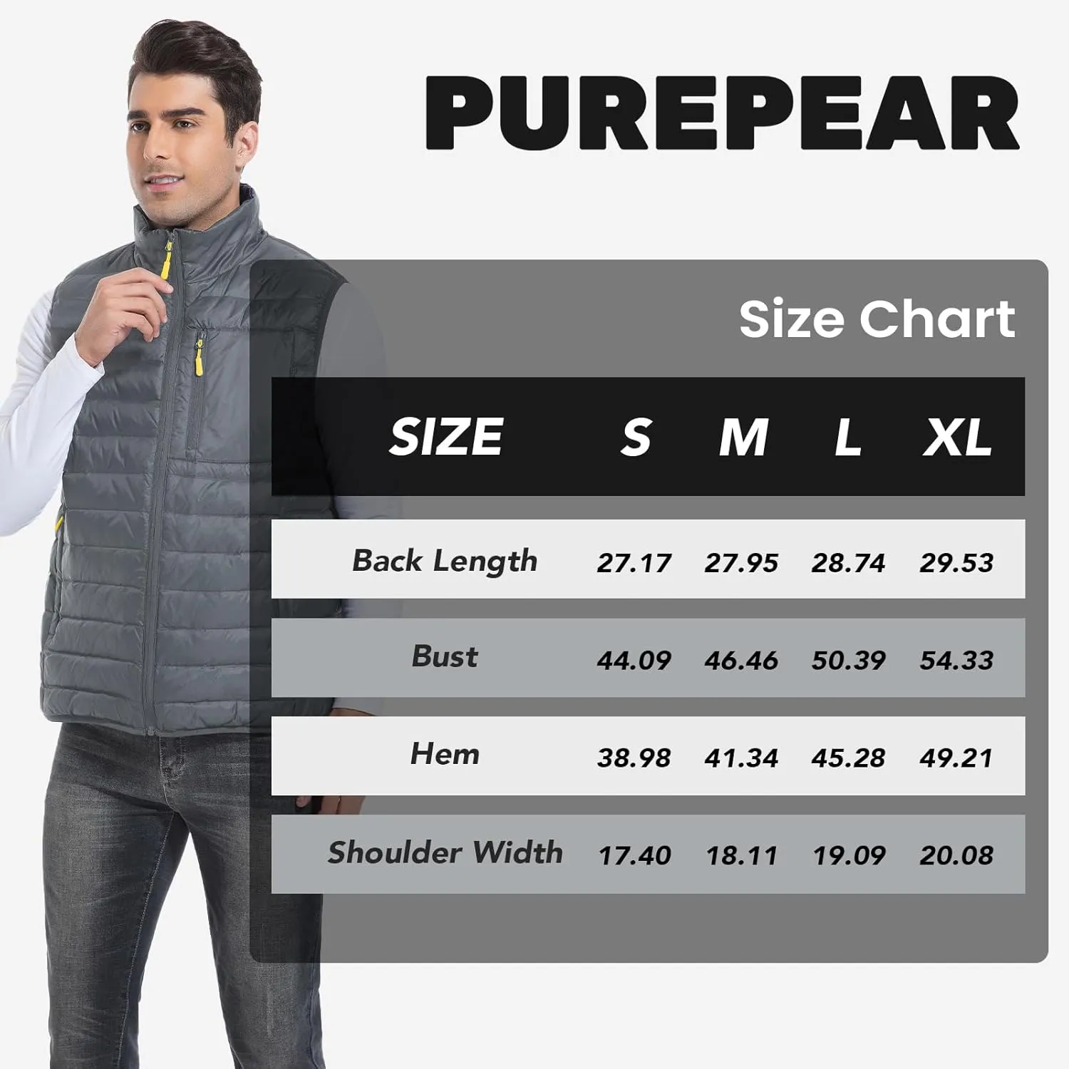 Men's Lightweight Packable Down Vest Winter Stand Collar Water-Resistant Puffer Outerwear for Golf