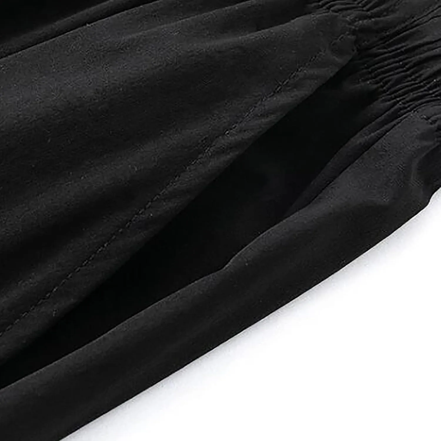Mens Linen Cotton Loose Fit Lightweight Elastic Waist Pants, Summer Casual Lace Up Pocket Solid Color Pants