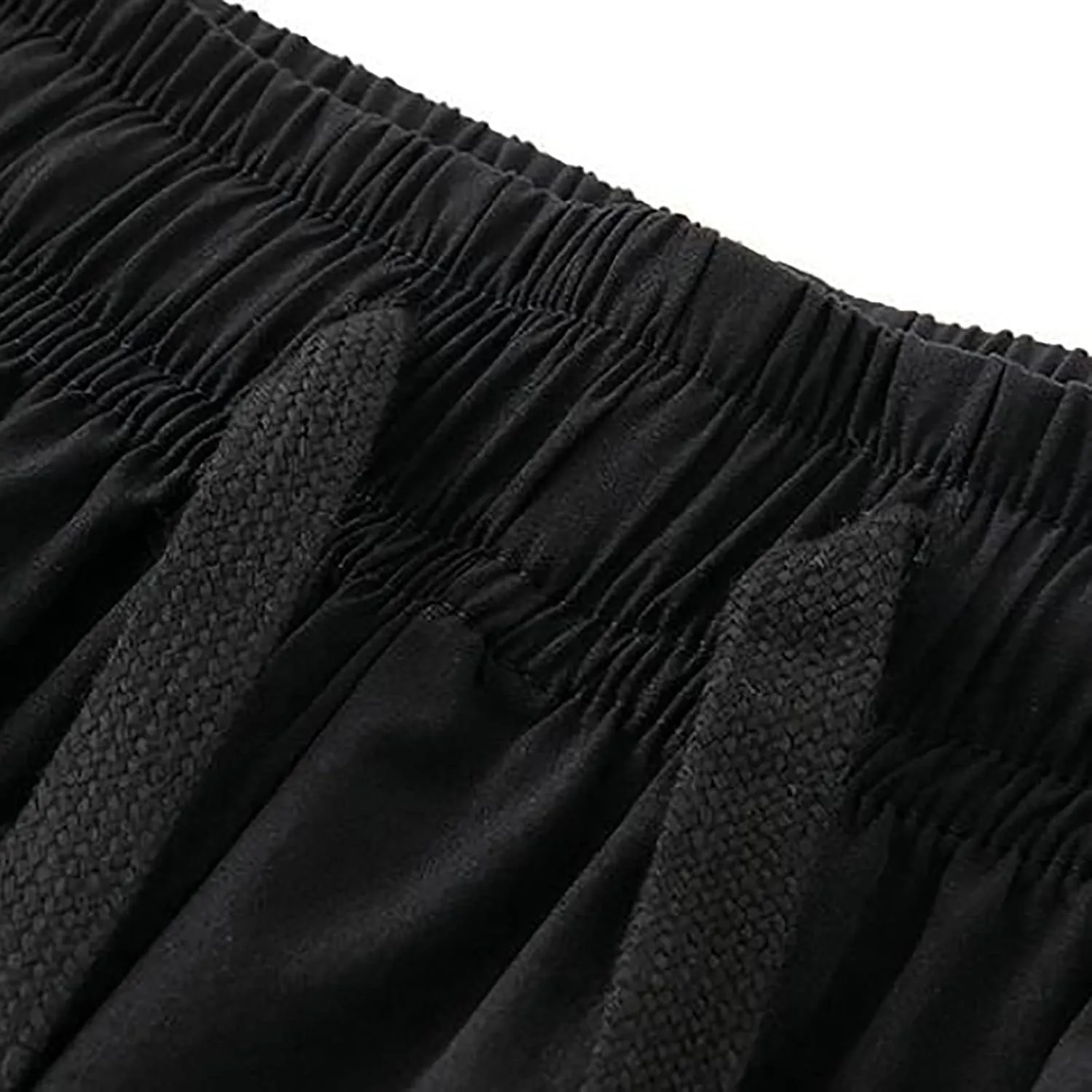Mens Linen Cotton Loose Fit Lightweight Elastic Waist Pants, Summer Casual Lace Up Pocket Solid Color Pants