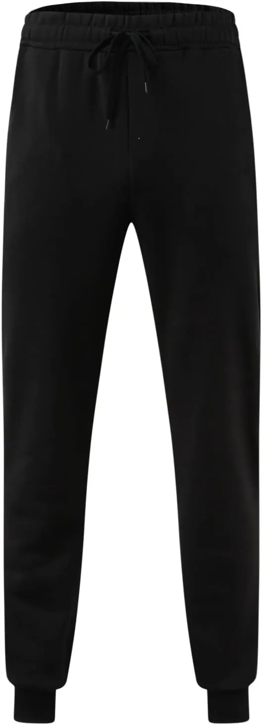 Mens Sweatpants with Pockets Cargo Zipper Pocket Sweatpants Adjustable Bungee Cord Open Bottom Cargo Pants for Men