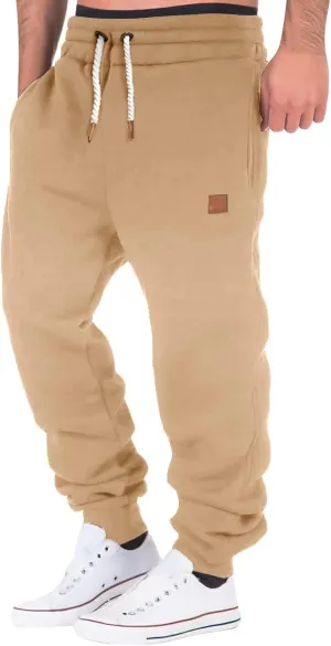 Mens Workout Cargo Sweatpants Mens Cargo Sweatpants Heavyweight Fleece Jogger Pants Drawstring Stretch Sports Trouser