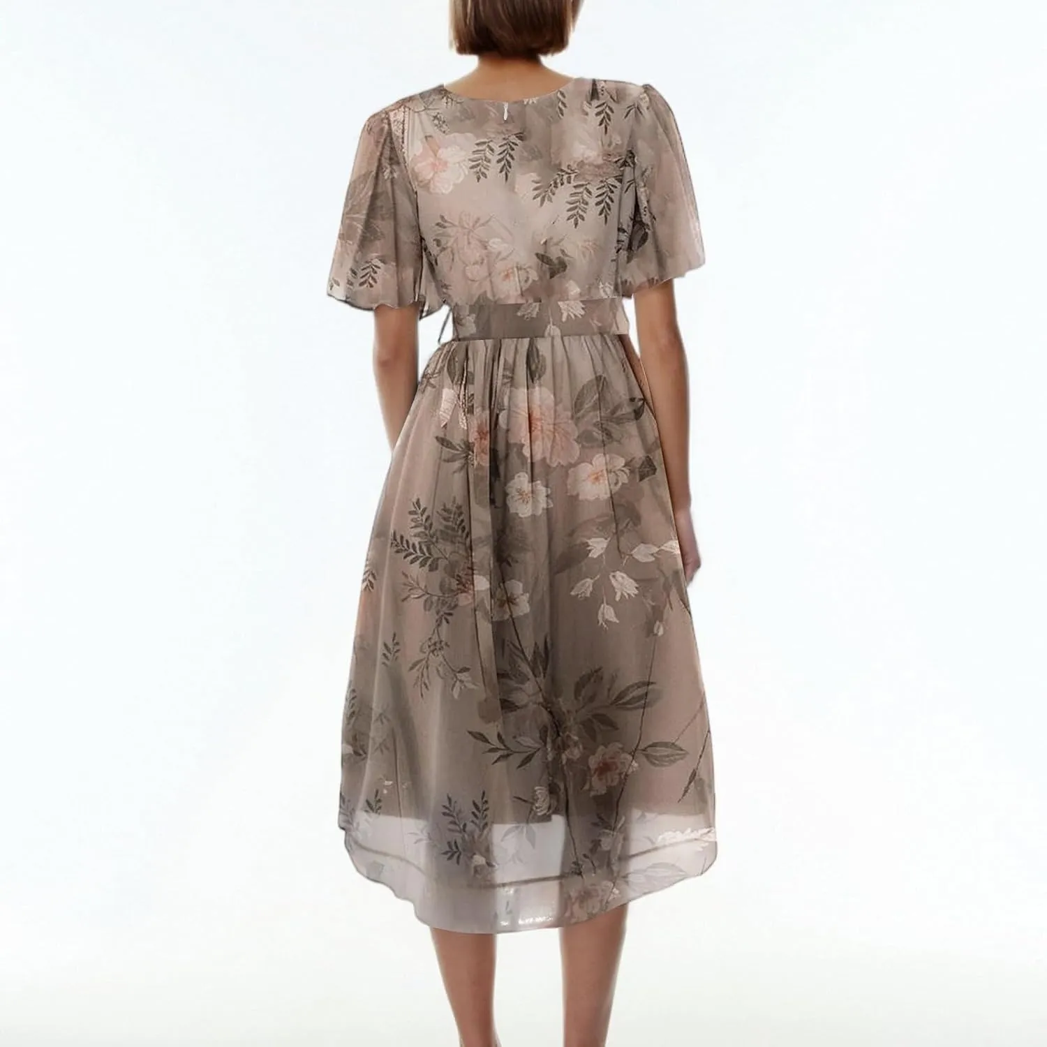Midi Dresses for Women 2025,Wrap Flowy Womens Dress Wedding Prom Cocktail Summer Sexy Dresses for Women Chiffon