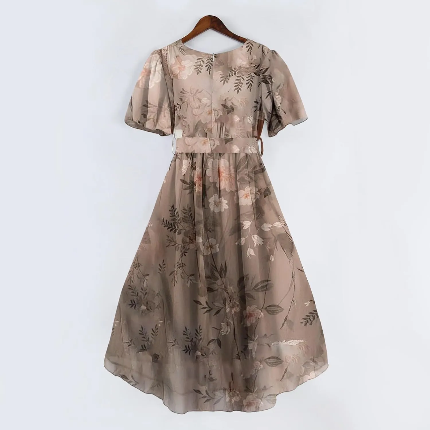 Midi Dresses for Women 2025,Wrap Flowy Womens Dress Wedding Prom Cocktail Summer Sexy Dresses for Women Chiffon