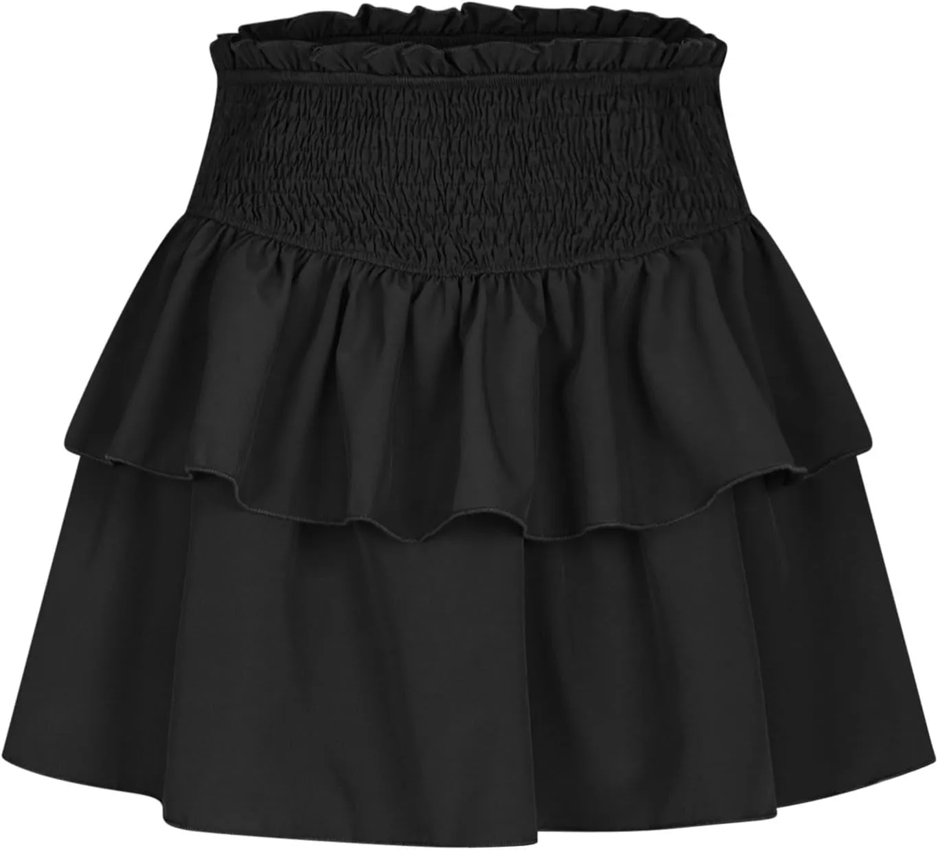 Mini Skirts for Women Dressy Casual Ruffle Layer Boho Dress Flowy Skort Summer High Waisted Ballet Skirt Cute Clothes