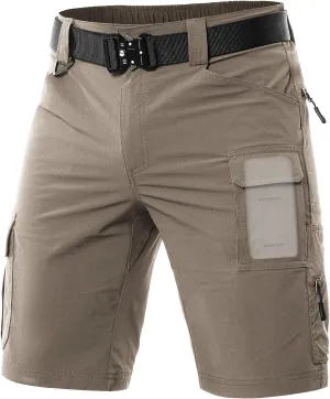 Moosehill Men's Hiking Cargo Shorts Quick Dry Work Shorts for Men Casual Tactical with 7 Pockets Waterproof No Belt