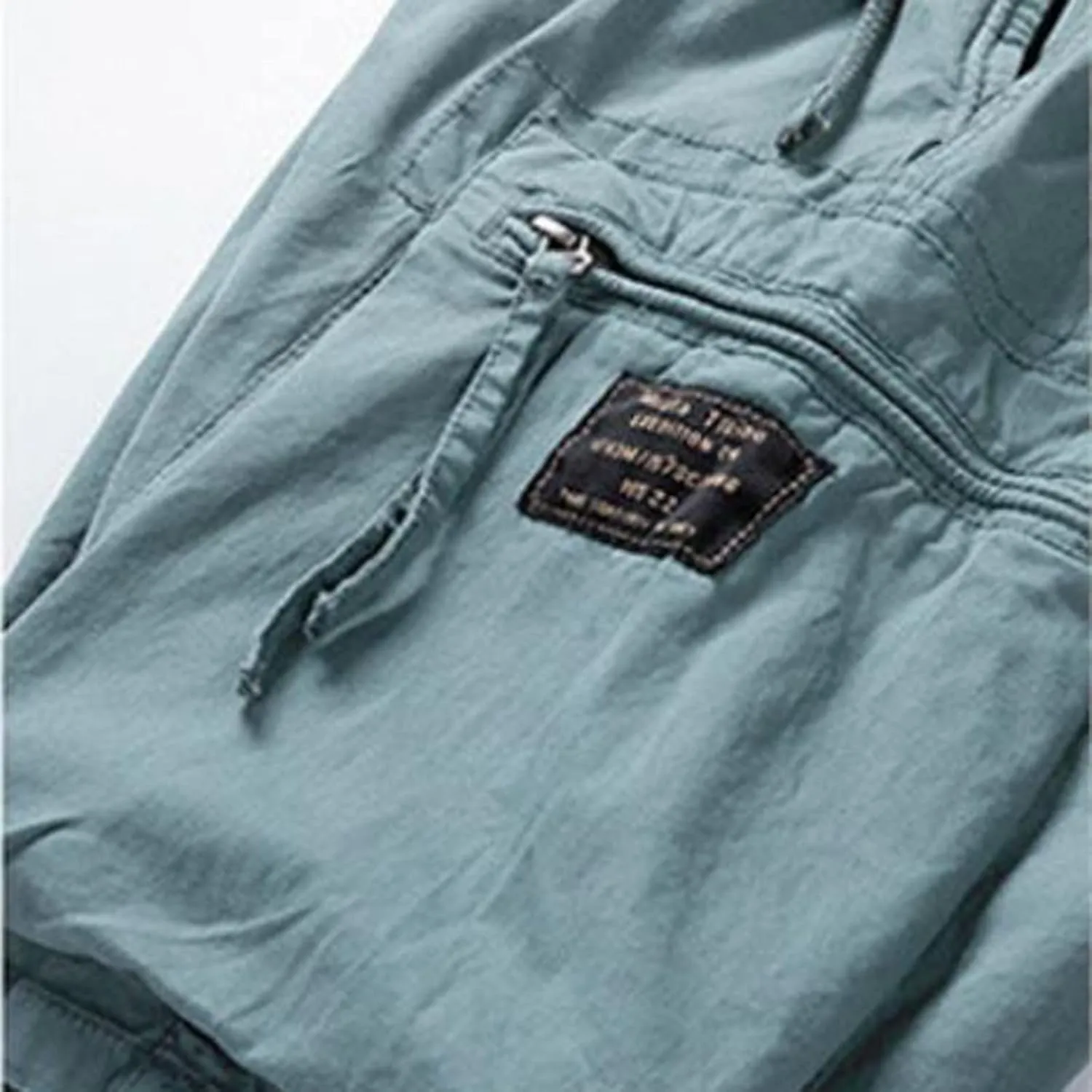 Muscularfit Cotton Linen Shorts for Men Casual Summer Big and Tall Drawstring Elastic Waist Cargo Shorts Multi Pockets Sport
