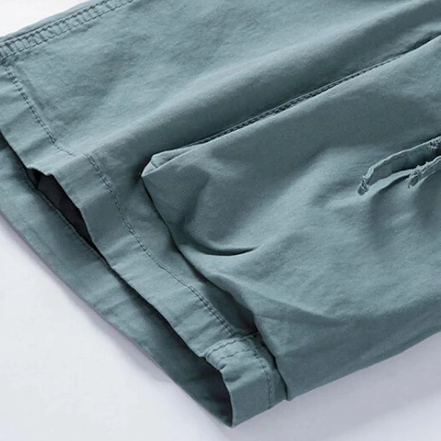 Muscularfit Cotton Linen Shorts for Men Casual Summer Big and Tall Drawstring Elastic Waist Cargo Shorts Multi Pockets Sport
