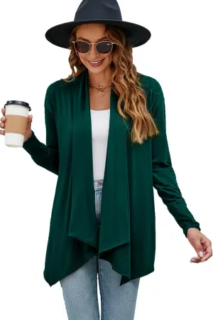 Naggoo Women's Draped Open Front Cardigans Casual Lightweight Long Sleeve Duster Cardigan