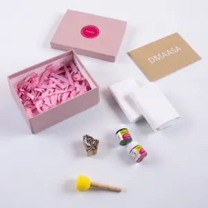 Natural Wooden Blocks and Dyed Printing Kit