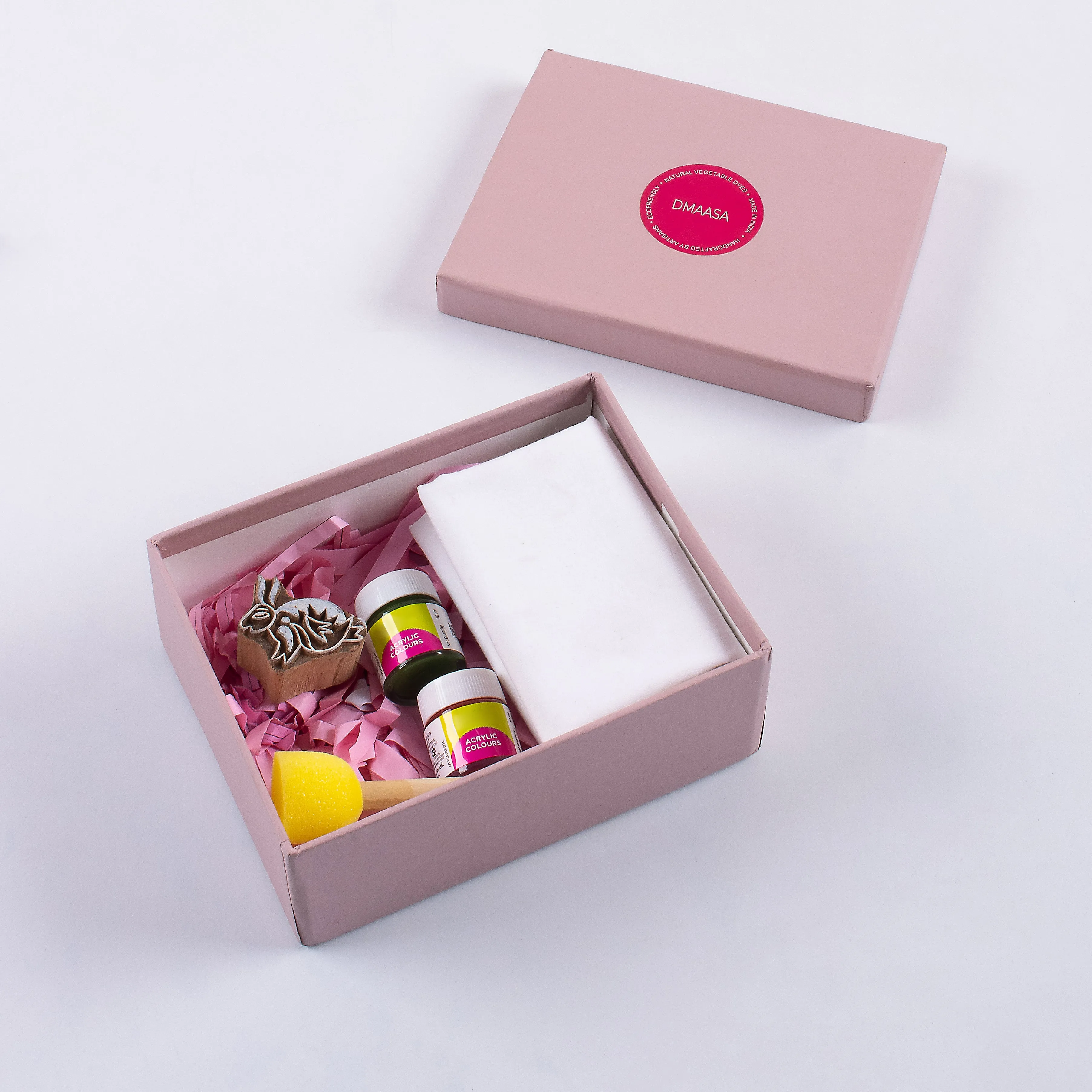 Natural Wooden Blocks and Dyed Printing Kit