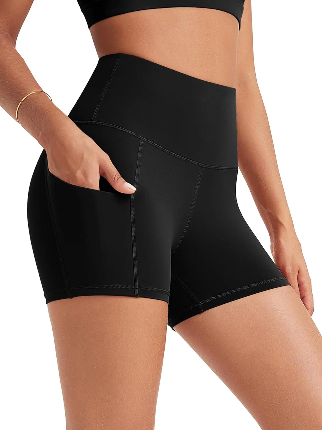 ODODOS Women's Tummy Control Biker Shorts 2.0 with Pockets High Waist Athletic Workout Yoga Shorts-5" / 8" / 10" Inseam