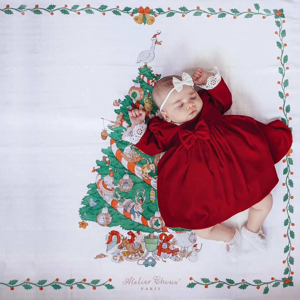 Organic Swaddle Blanket Christmas Morning