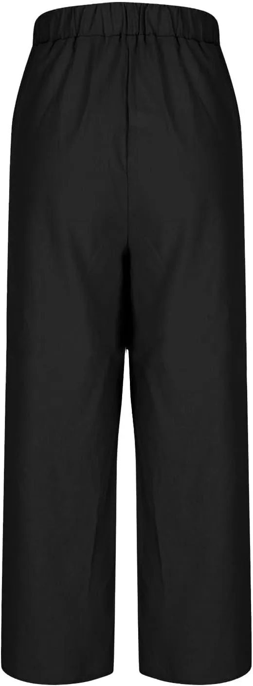 Palazzo Pants for Women Casual High Waist Wide Leg Trousers Baggy Breathable Summer Going Out Hiking Pant with Pocket