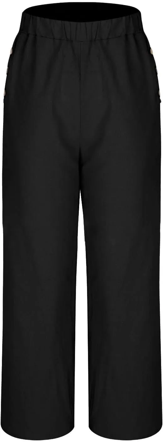 Palazzo Pants for Women Casual High Waist Wide Leg Trousers Baggy Breathable Summer Going Out Hiking Pant with Pocket