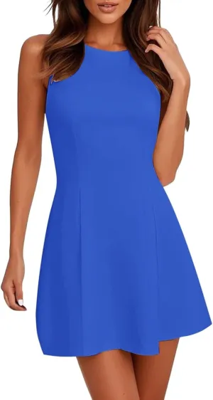 Petite Dresses for Women Wedding Guest Dress Sleeveless V Neck Mini Dress Slim Fit Party Club a Line Sundresses