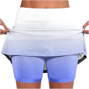Plus Size Skorts for Women Built-in Shorts High Waist Workout Tennis Skirts 2025 Trendy Tie-Dye Print Athletic Shorts