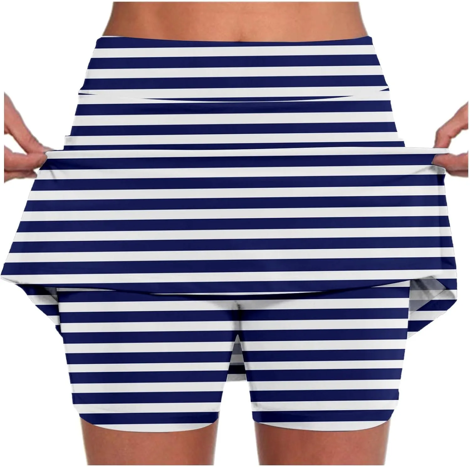 Plus Size Skorts for Women Tummy Control High Waisted Athletic Tennis Golf Skirt with Shorts Pockets Lightweight Biker Shorts