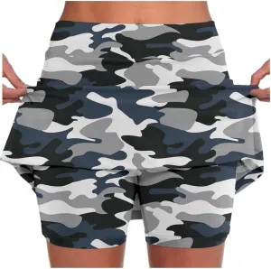 Plus Size Skorts for Women Tummy Control High Waisted Athletic Tennis Golf Skirt with Shorts Pockets Lightweight Biker Shorts