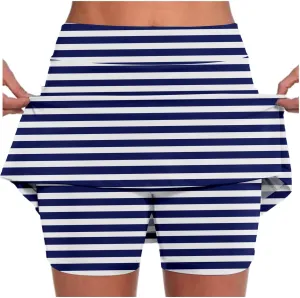 Plus Size Skorts for Women Tummy Control High Waisted Athletic Tennis Golf Skirt with Shorts Pockets Lightweight Biker Shorts