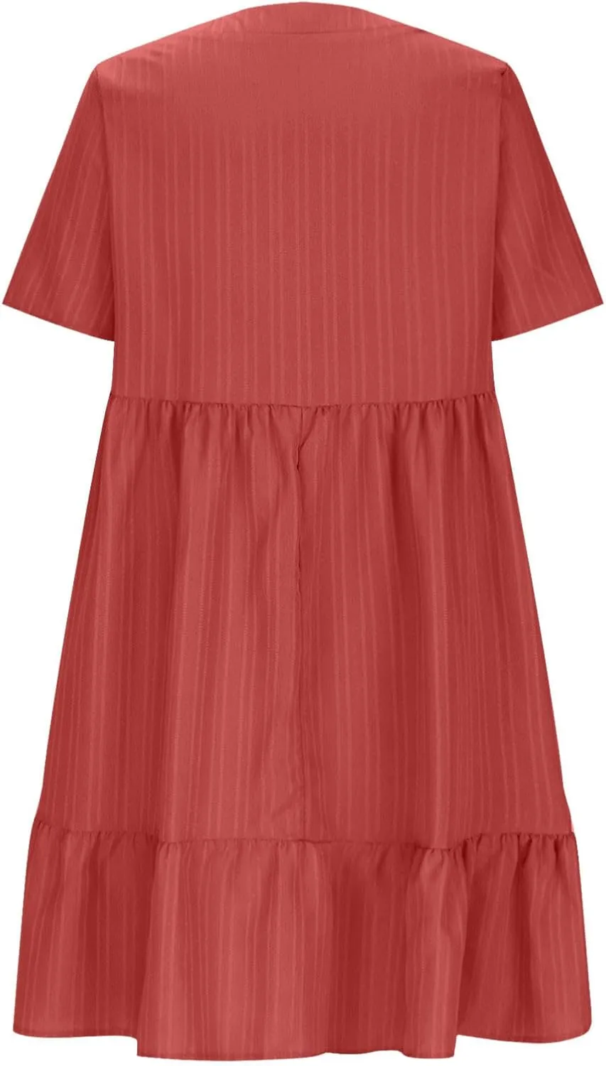 Plus Size Summer Dresses for Women 2025 Vacation Casual Short Sleeve Midi Sundress Tiered Ruffle Pleated T Shirt Dress
