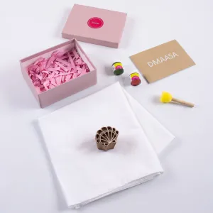 Premium Handmade Block Printing Kit With White Stole