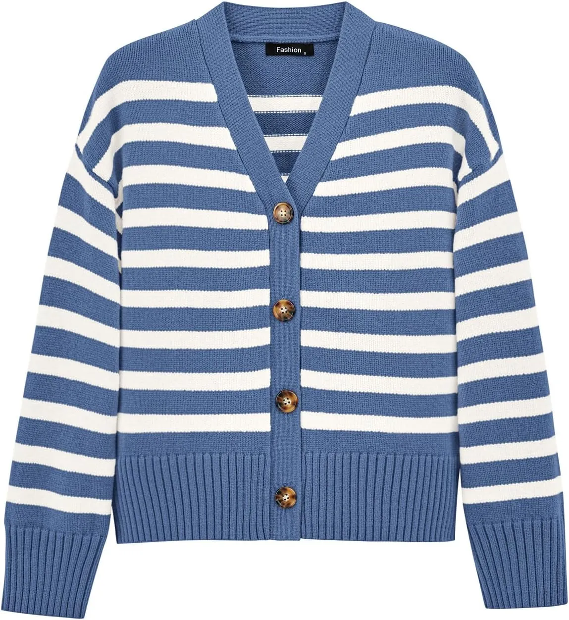 PRETTYGARDEN Women's Long Sleeve Striped Open Front Cardigan Sweaters Button Down Knit Lady Jackets 2025 Fall Outfits
