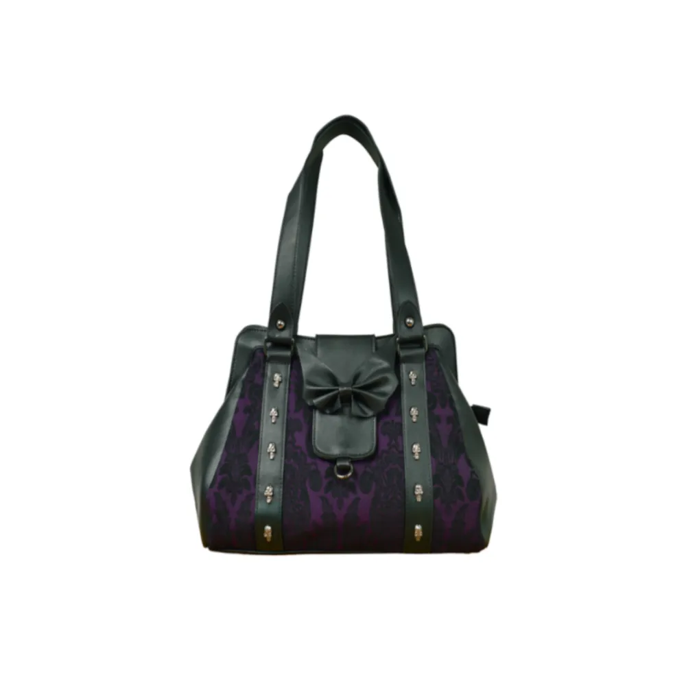Purple Flocked Hand Bag