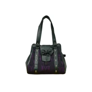 Purple Flocked Hand Bag