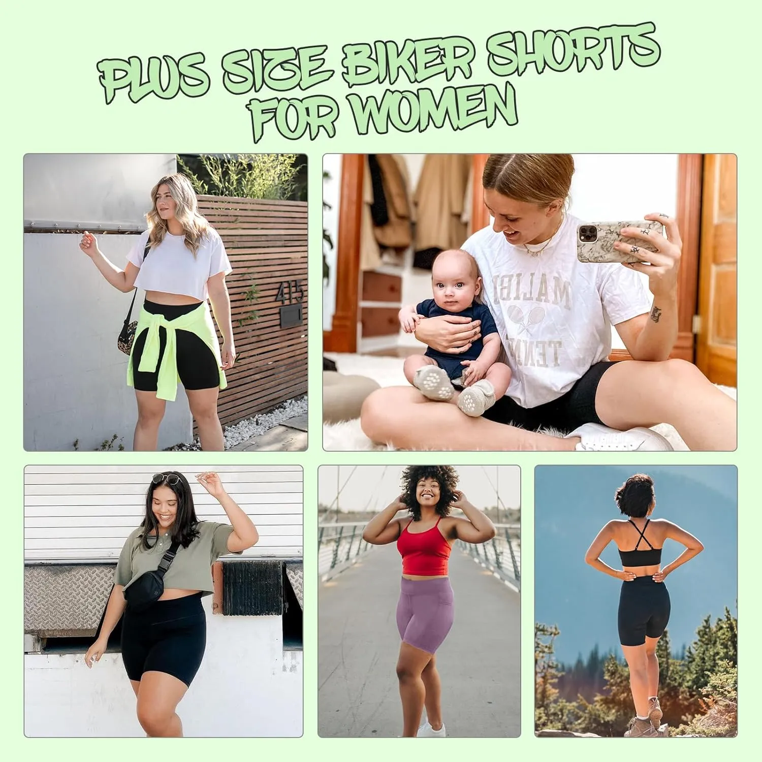 QGGQDD 3 Pack Plus Size Biker Shorts for Women  8" High Waisted Black Shorts for Yoga Workout (2X 3X 4X)