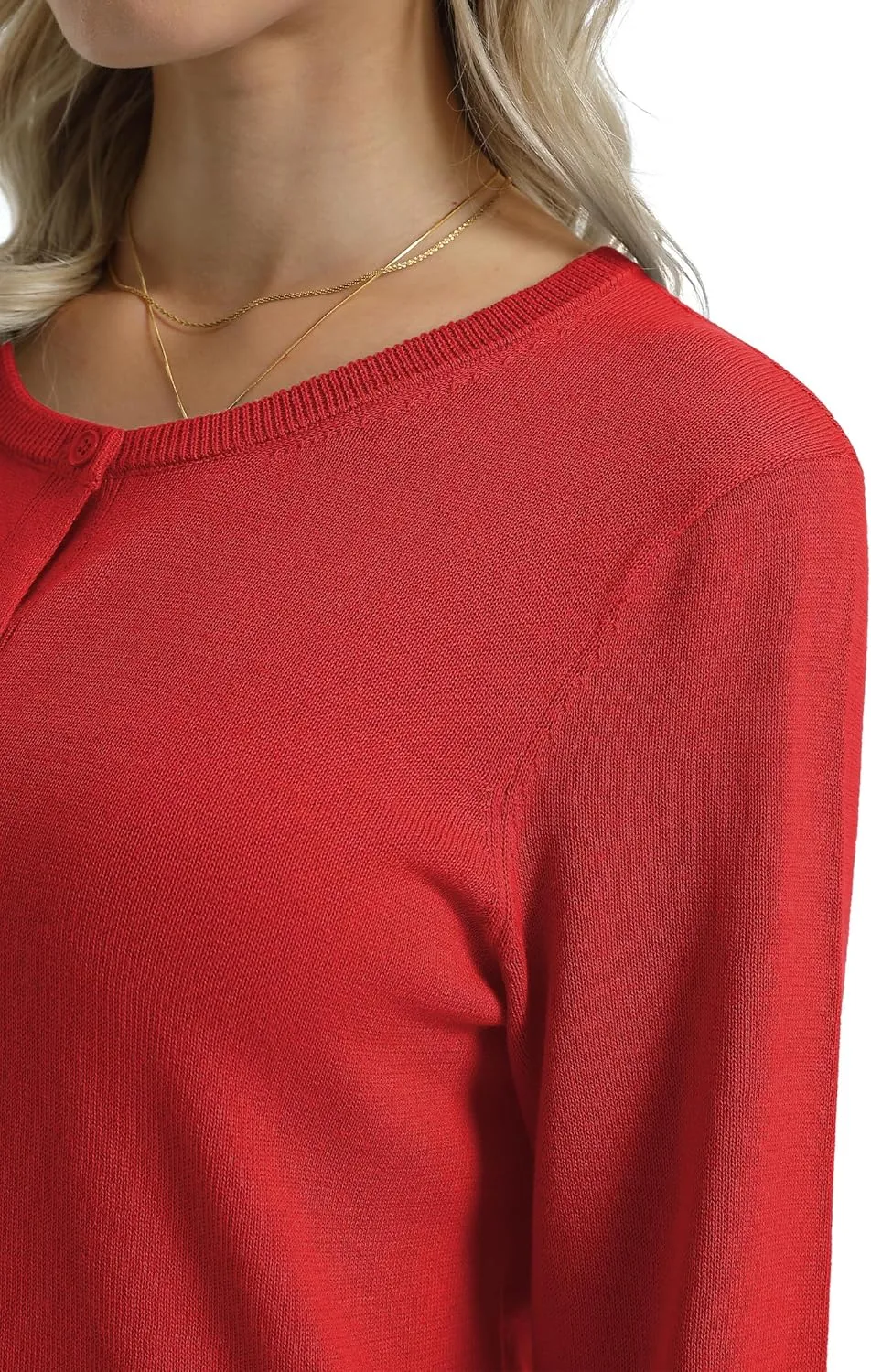 QUALFORT Women's 100% Cotton Lightweight Cardigans Long Sleeve Knitted Button Down Sweater