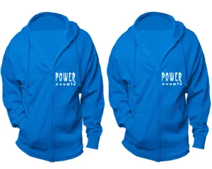 "Power Couple" Couple Matching Zipper Hoodies – Unisex, Sold Separately in All Sizes, Stylish and Comfortable