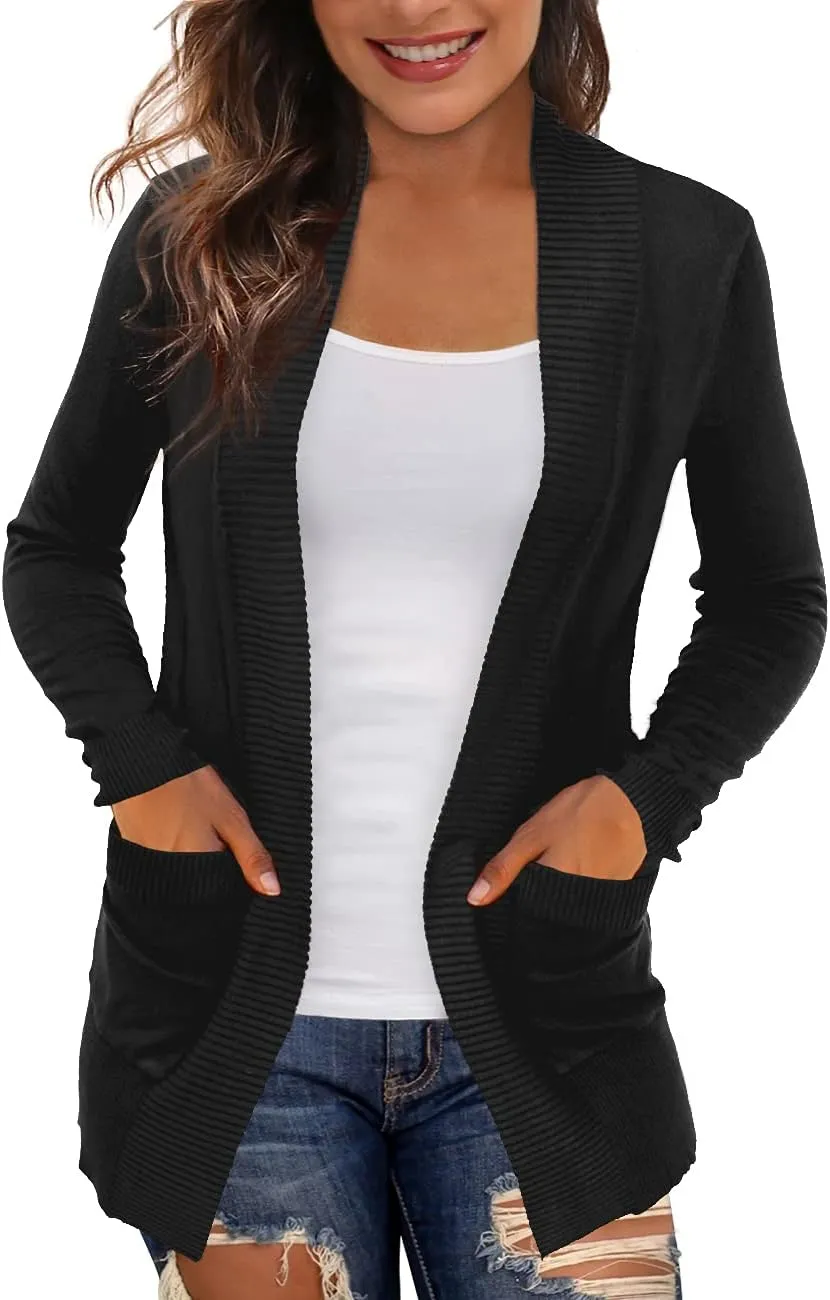REDHOTYPE Women's Cardigans with Pockets Casual Lightweight Open Front Cardigan Sweaters for Women (S-2XL)