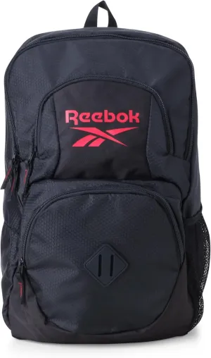 Reebok Backpack - Lightweight Carry On Weekender Overnight Sports Gym Bag - Versatile Bag Pack for Travel, Beach, Size One Size, Black Jeri With Red Logo