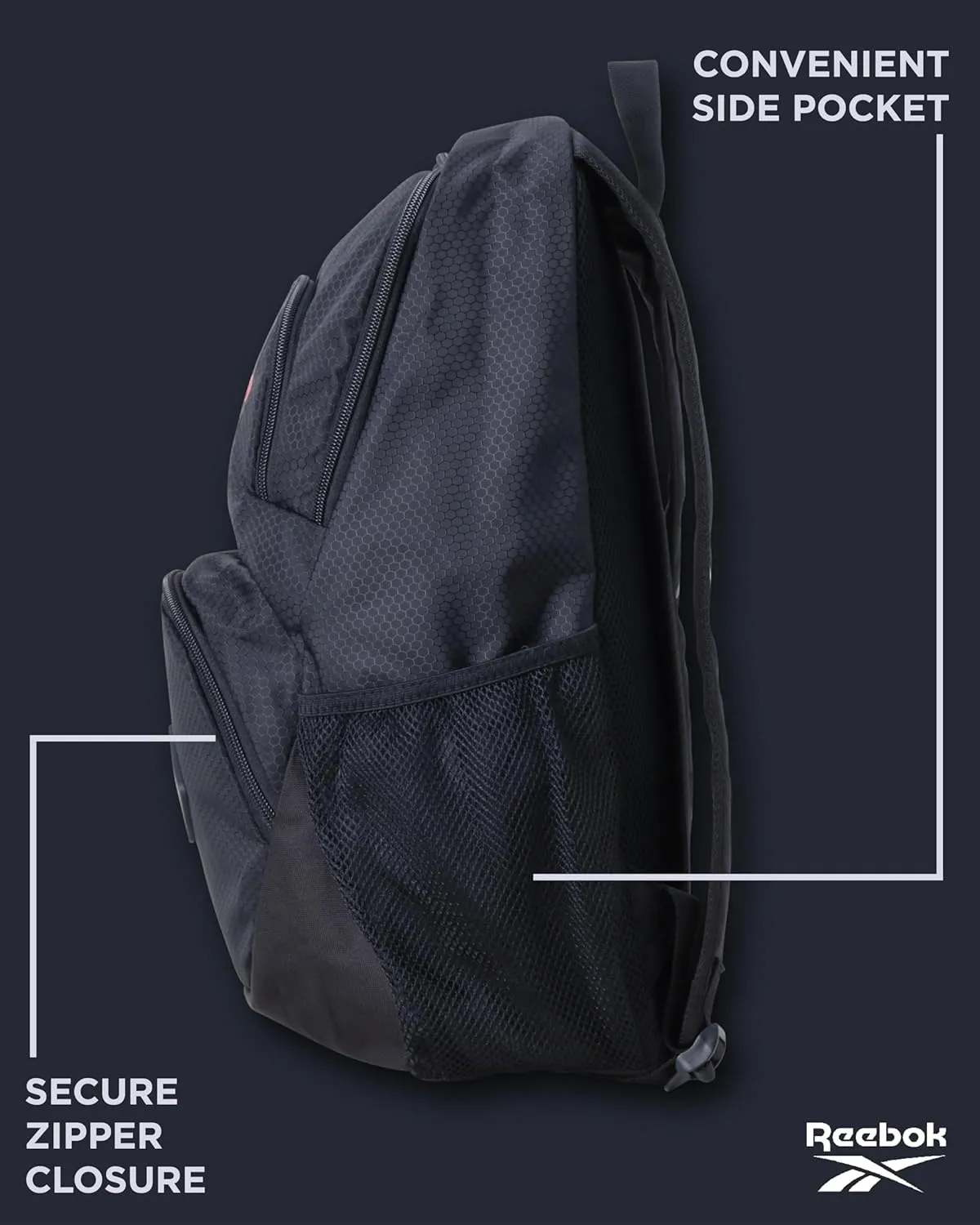 Reebok Backpack - Lightweight Carry On Weekender Overnight Sports Gym Bag - Versatile Bag Pack for Travel, Beach, Size One Size, Black Jeri With Red Logo