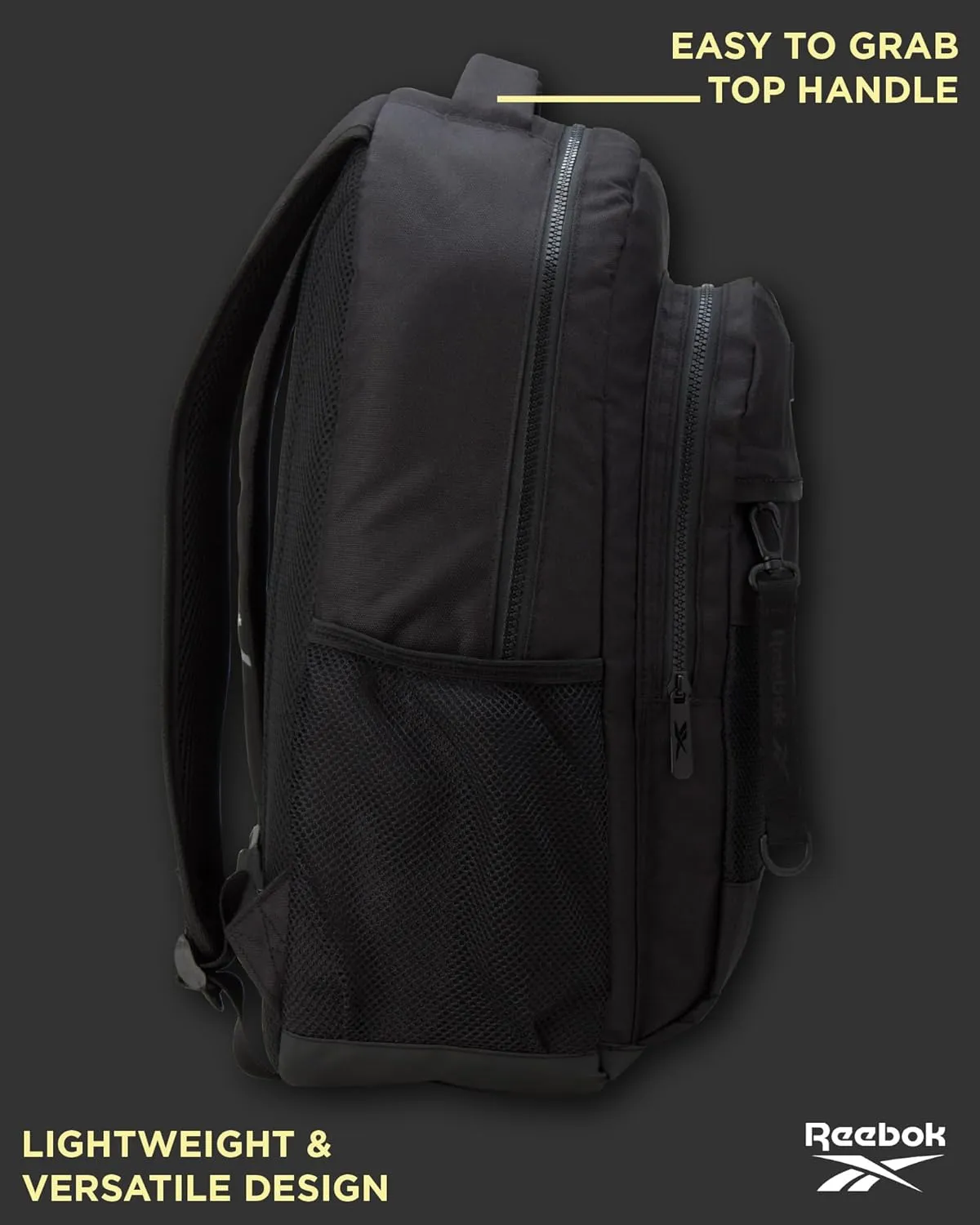 Reebok Backpack - Lightweight Carry On Weekender Overnight Sports Gym Bag - Versatile Bag Pack for Travel, Beach, Size One Size, Black Miles