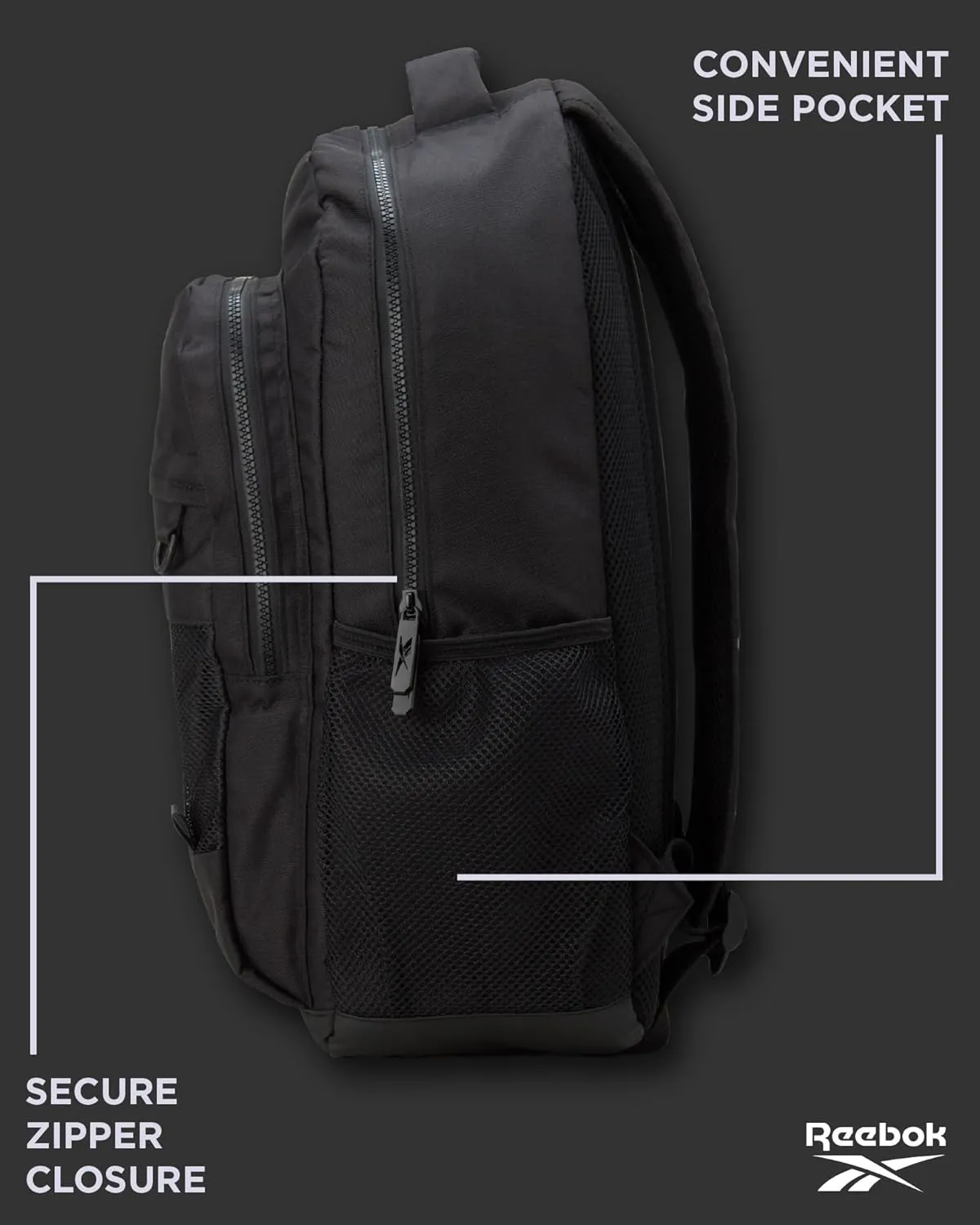 Reebok Backpack - Lightweight Carry On Weekender Overnight Sports Gym Bag - Versatile Bag Pack for Travel, Beach, Size One Size, Black Miles