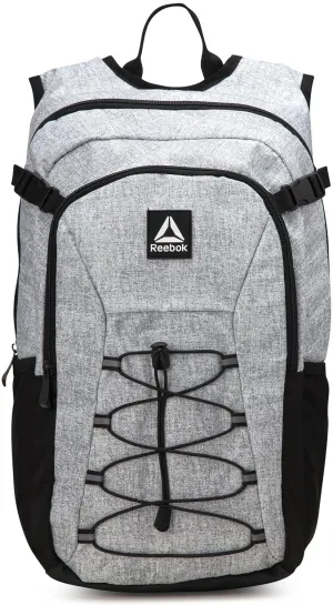 Reebok Backpack - Lightweight Carry On Weekender Overnight Sports Gym Bag - Versatile Bag Pack for Travel, Beach, Size One Size, Light Heather Grey Roman