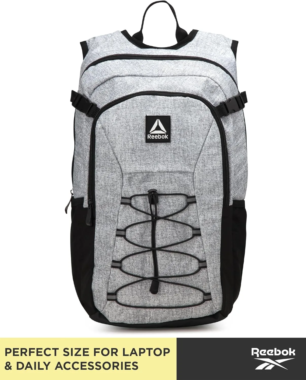 Reebok Backpack - Lightweight Carry On Weekender Overnight Sports Gym Bag - Versatile Bag Pack for Travel, Beach, Size One Size, Light Heather Grey Roman