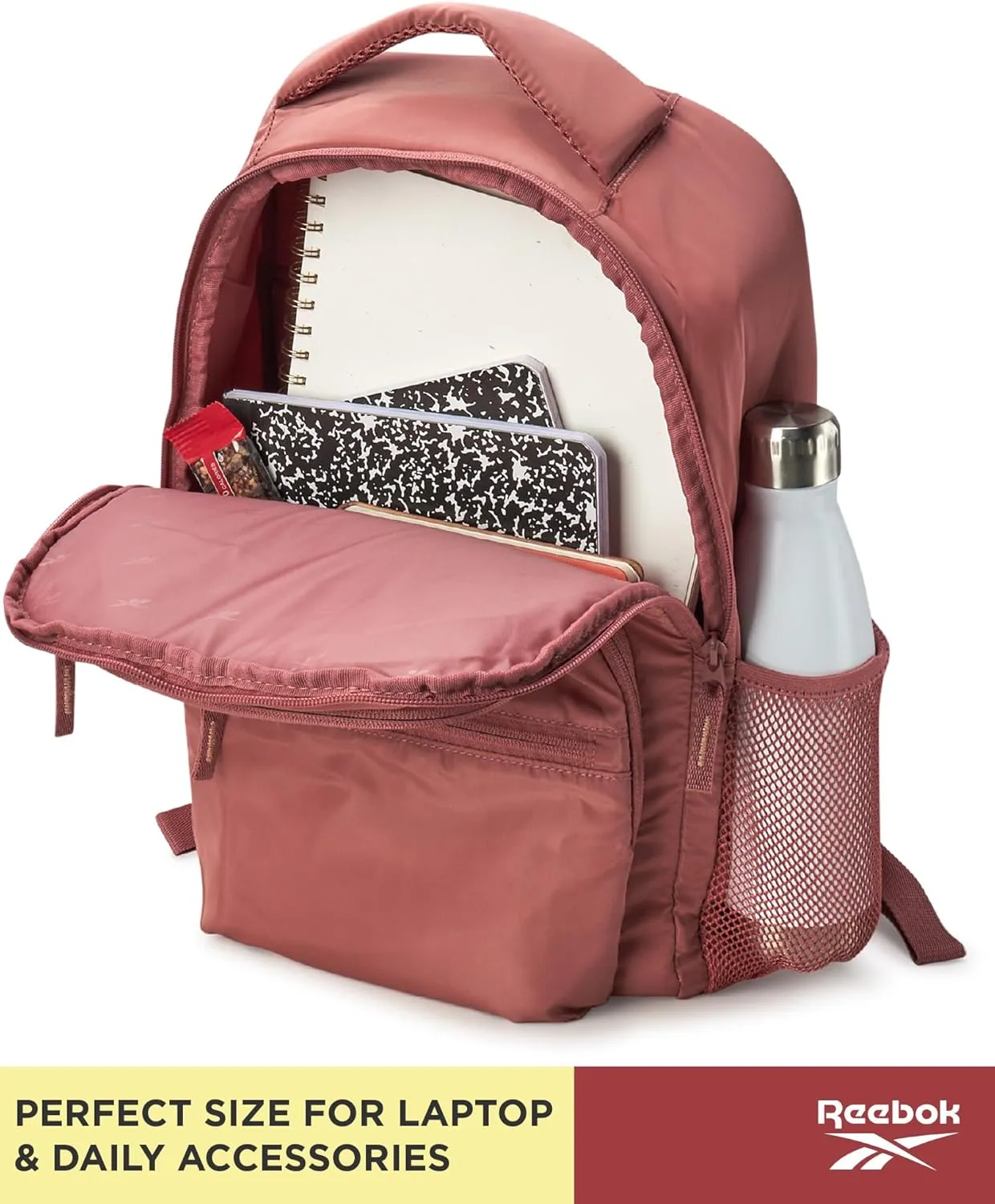 Reebok Backpack - Lightweight Carry On Weekender Overnight Sports Gym Bag - Versatile Bag Pack for Travel, Beach, Size One Size, Rose Watson