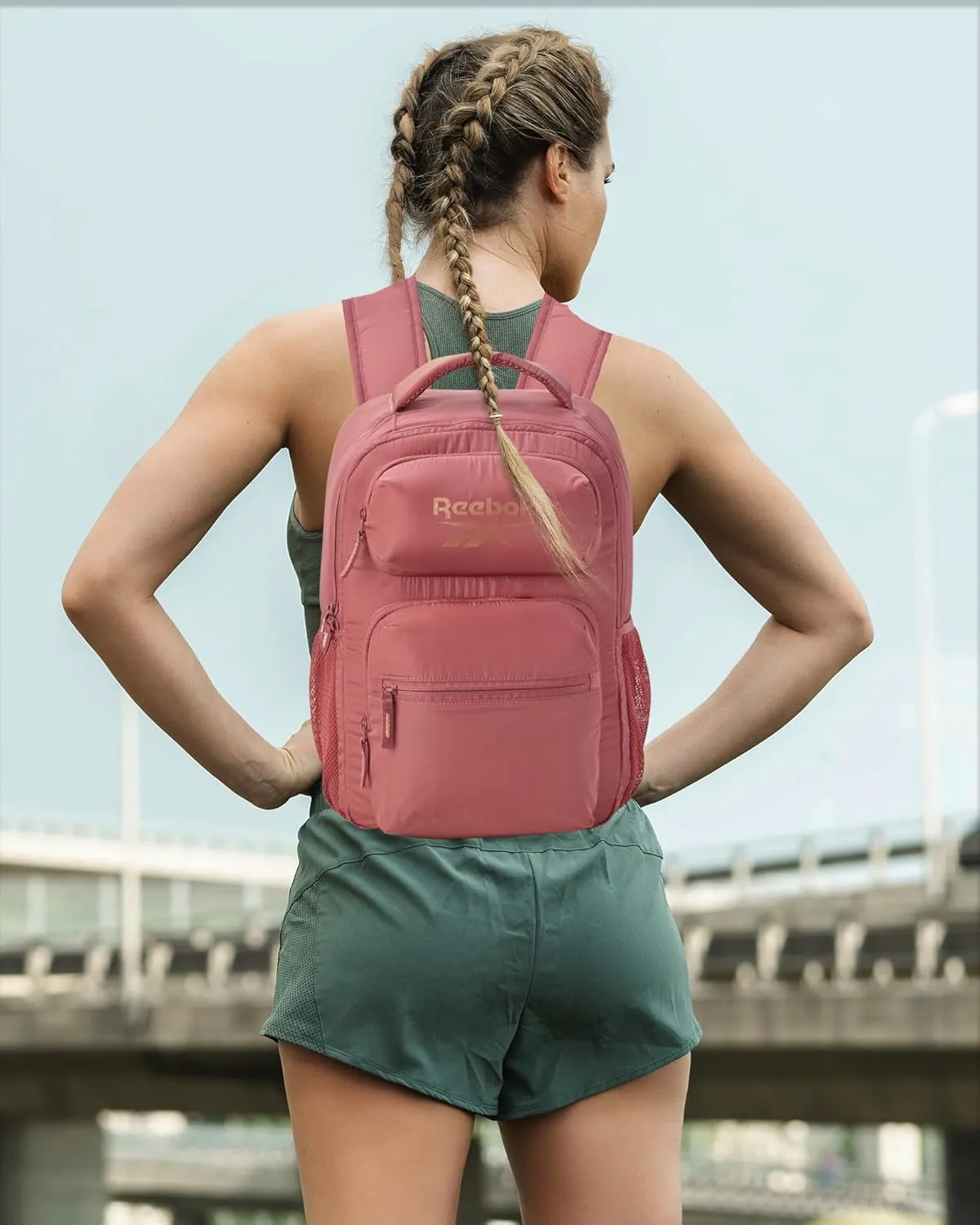 Reebok Backpack - Lightweight Carry On Weekender Overnight Sports Gym Bag - Versatile Bag Pack for Travel, Beach, Size One Size, Rose Watson
