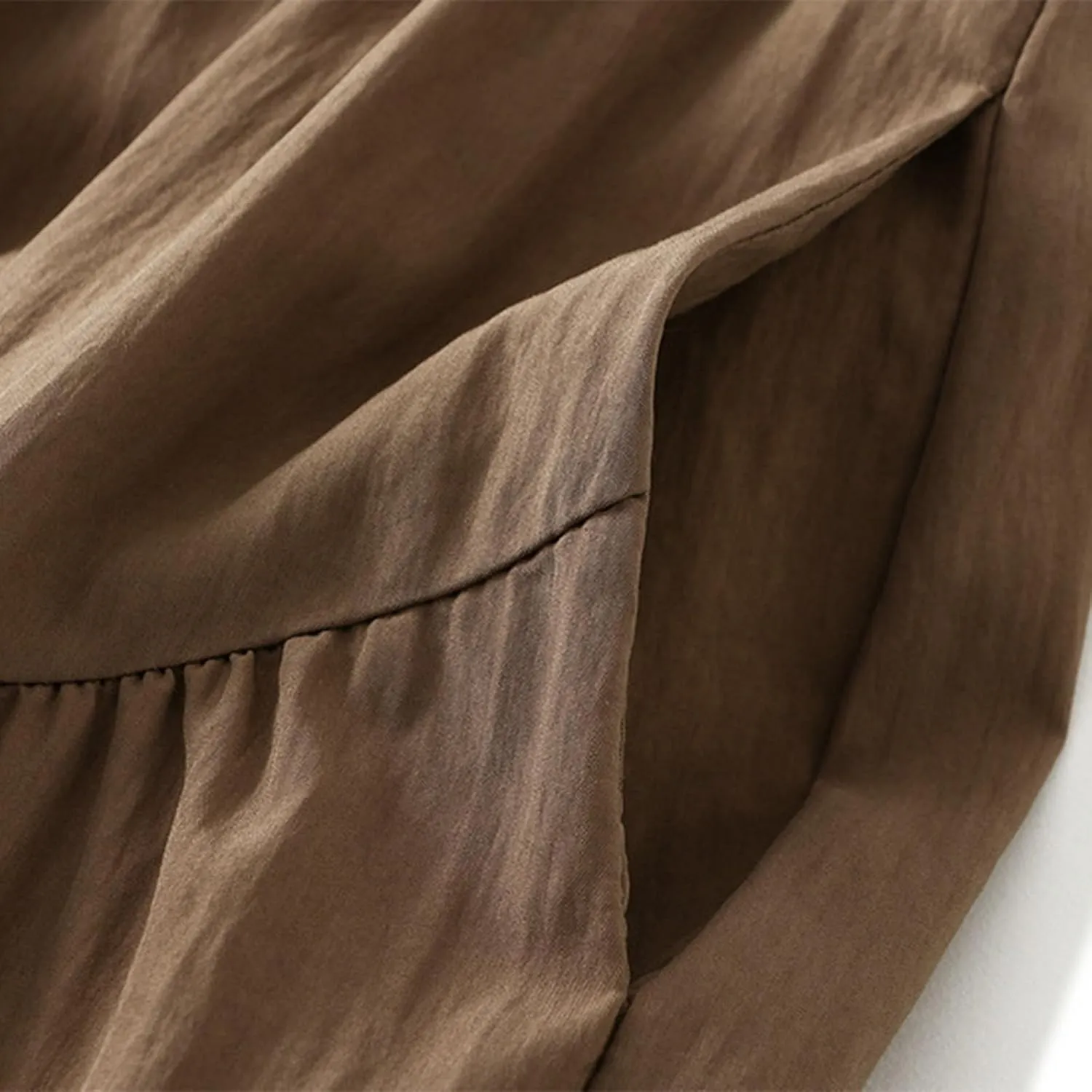 Ruffle Midi Skirts for Women Elastic Waist Pleated Swing Skirt Trendy Business Solid Color Casual A-Line Skirts