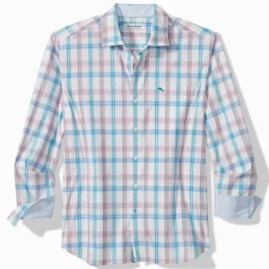 Sarasota Stretch Brillant Check IslandZone® Long-Sleeve Shirt in White by Tommy Bahama