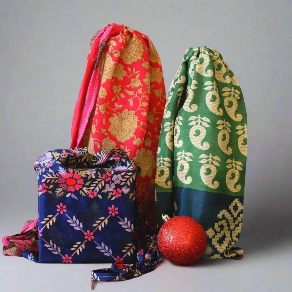 Sari Drawstring Gift Bags 6-Pack